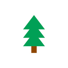 Tree flat icon. Christmas tree icon. Vector illustration isolated on white background.