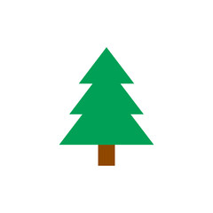 Tree flat icon. Christmas tree icon. Vector illustration isolated on white background.