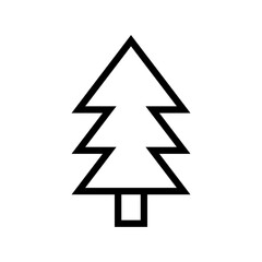 Tree line icon. Christmas tree icon. Vector illustration isolated on white background.