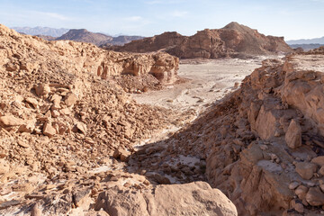 Fantastically  beautiful landscape in the national park Timna, near the city of Eilat, in southern Israel