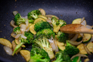 Broccoli, Onions and Zucchini Stir Fry