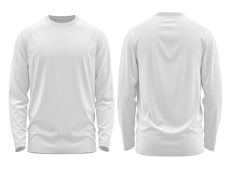 T-shirt long sleeve round neck casual fitted White