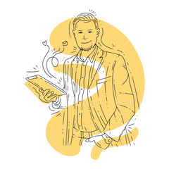 Hand-Drawn Illustration of a Successful Businessman