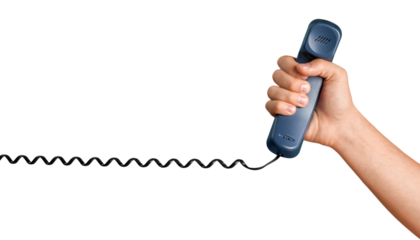 Hand Holding a Telephone Receiver