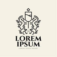 Monoline Bar and Cocktail Logo template