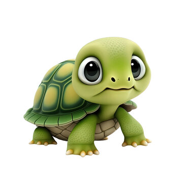 Tortoise Turtle Cute Cartoon Style, Generated AI, Generated, AI