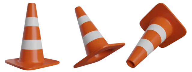 Foto auf Alu-Dibond traffic cones 3d object png set for watch out © ทักษ์ดนัย ต๊ะติ๊บ