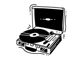 hand-drawing Sketch of DJ Gear