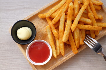 french fries and ketchup snack 