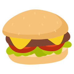 hamburger with cheese food illustration