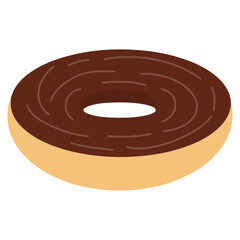 donut with chocolate icon illustration