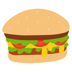 hamburger on white background