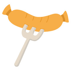 sausage and fork food illustration