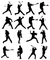 Silhouette of Baseball Players - Dynamic and Exciting Design for Sports Fans