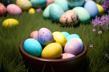 Fototapeta na wymiar Bowl of Easter Eggs
