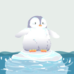 cute little penguin vector illustration