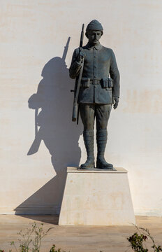 Canakkale, Turkey, September 26, 2021: One of the Monuments and cemeteries of Turkish army martyr in Gelibolu, Canakkale, (Akbaş Şehitliği)
