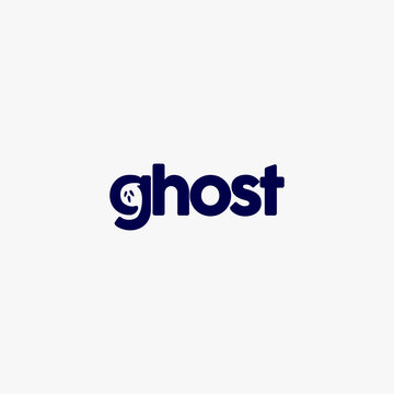 Ghost negative space logo for hallowen costume shop