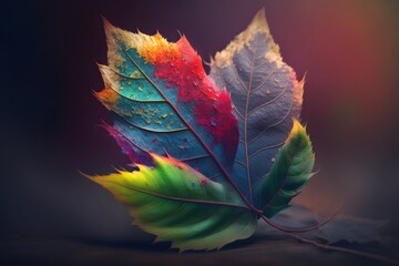 colorful leaf created using AI Generative Technology