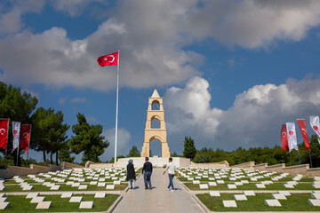 Canakkale, Turkey, September 26, 2021: This martyrdom was built in the memory of 57th Regiment giving thousands of martyrs and injured in the Canakkale Wars.