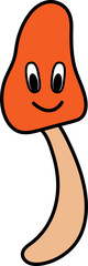 Mushroom in retro style. 