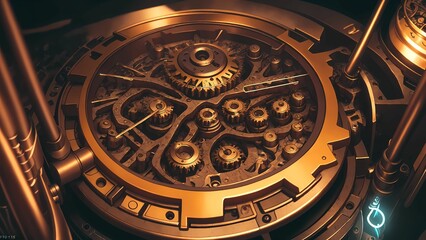 Fototapeta na wymiar A very old clockwork engine