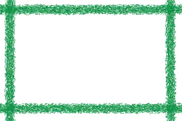 Rectangular  green banner frames, borders, painted on transparent background. Png image.