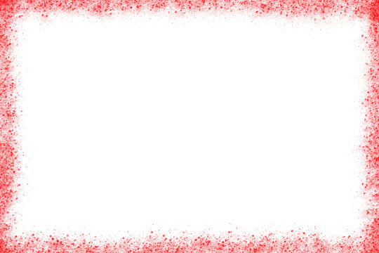 Rectangular Red Banner Frames, Borders, Painted On Transparent Background. Png Image.