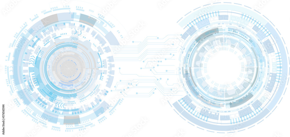 Poster abstract blue computer technology background with circuit board and circle tech.illustration for ele