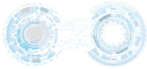 Abstract blue computer technology background with circuit board and  circle tech.illustration for elements
