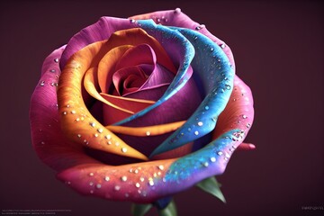 Fototapeta na wymiar rainbow rose beautiful. Generative AI