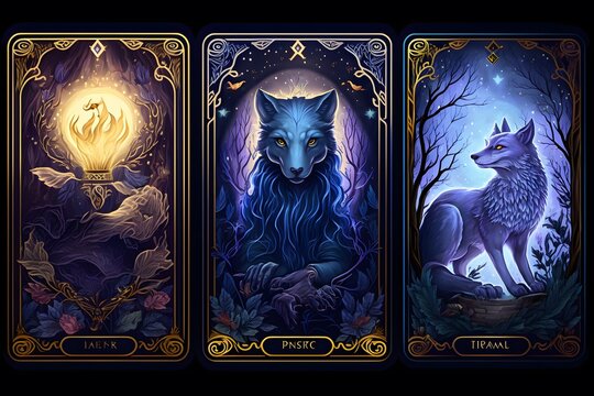 tarot cards created using AI Generative Technology