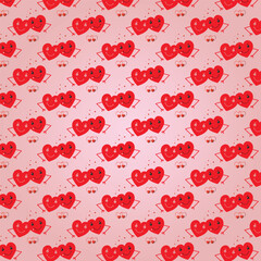 seamless pattern with red hearts