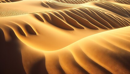 Fototapeta na wymiar Un paysage de dunes du désert avec des ondulations de sable.