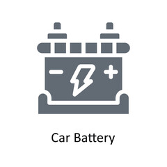 Car Battery Vector Solid Icons. Simple stock illustration stock