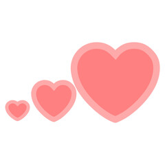 Pink Color Love Heart Shape Icon 