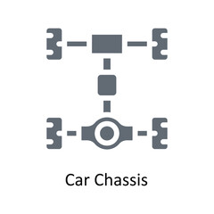Car Chassis Vector Solid Icons. Simple stock illustration stock