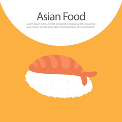 Japanese traditional food sushi vector illustration.