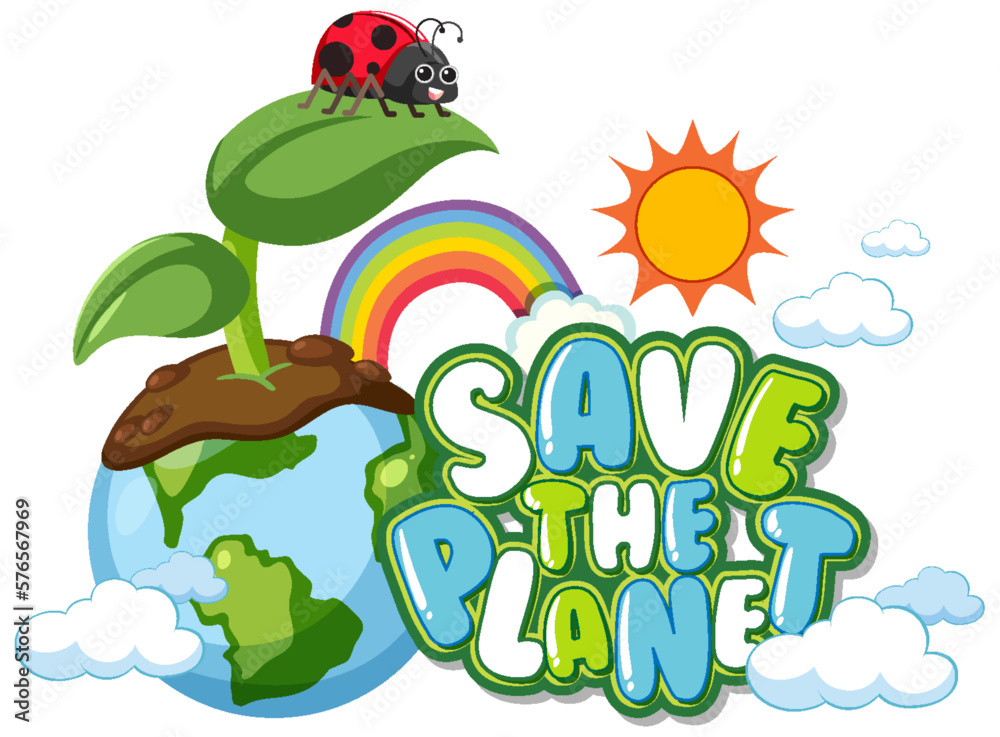 Poster Save the earth banner design