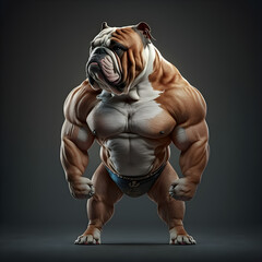 Fototapeta na wymiar Bull dog muscular body