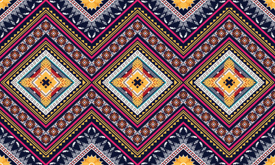 Geometric ethnic flower pattern for background,fabric,wrapping,clothing,wallpaper,Batik,carpet,embroidery style.