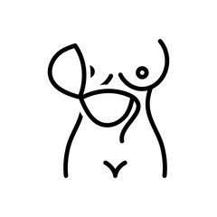 Black line icon for nudist