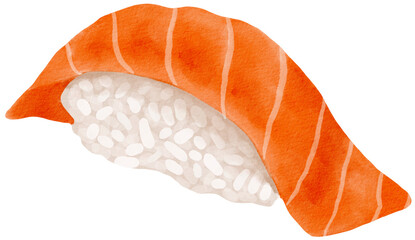 salmon sashimi watercolor hand-drawing PNG