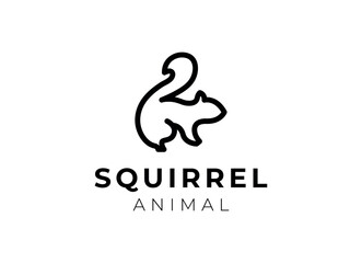 Creative Squirrel Logo. Simple squirrel logo design template.