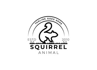 Creative Squirrel Logo. Simple squirrel logo design template.