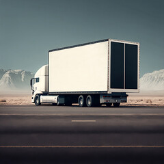 Trailer Truck Blank Ads Signage Mockup  - A versatile template for showcasing your branding and design ideas in various industries such as business, marketing, and creative services.