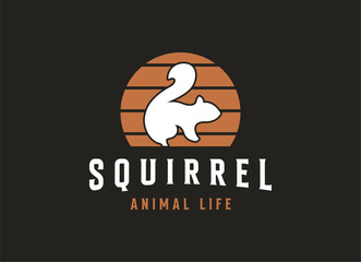 Creative Squirrel Logo. Simple squirrel logo design template.