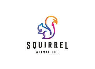 Creative Squirrel Logo. Simple squirrel logo design template.