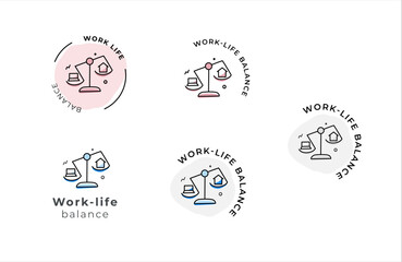 Workaholic vector icon. Work-life imbalance. work-life conflict vector.