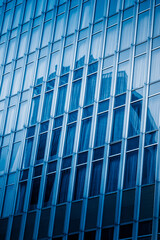 Abstract building. blue glass wall of skyscraper.